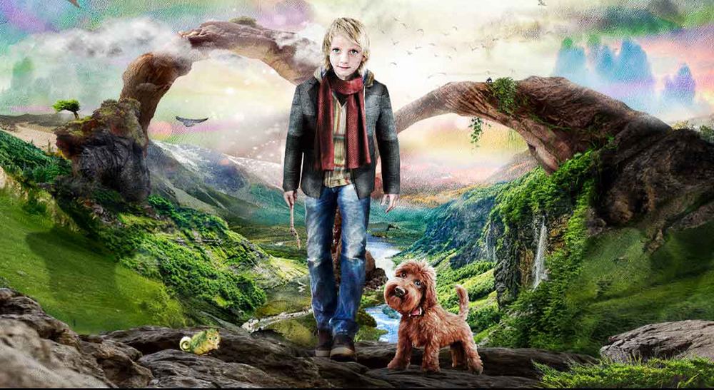 Lost on Infinity: A Musical Adventure for All Ages, the image shows Moog and his dog on the island of Infinity