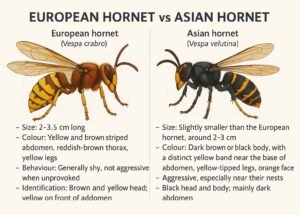 Asian and European Hornets