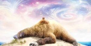 Extinct Giant Ground Sloth from Lost on Infinity adventure story