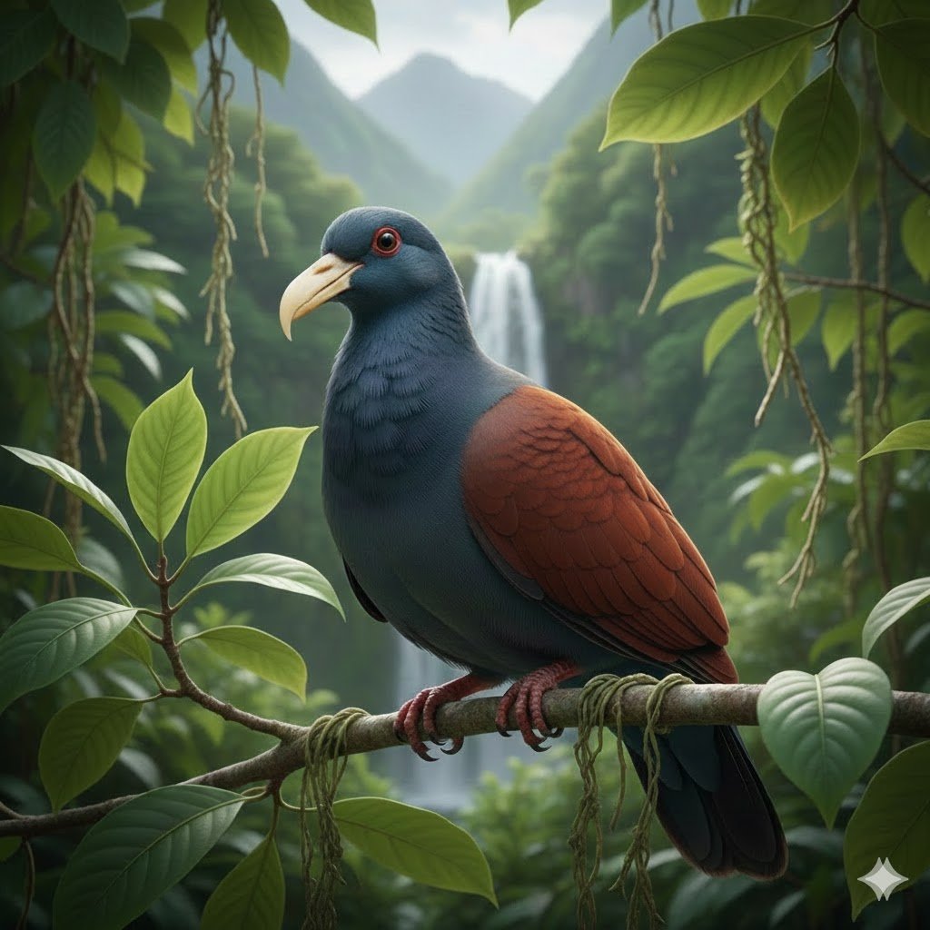 The Manumea (tooth-billed pigeon) is so elusive that it hadn't been seen for five years until a series of sightings in late 2025 confirmed its survival.
