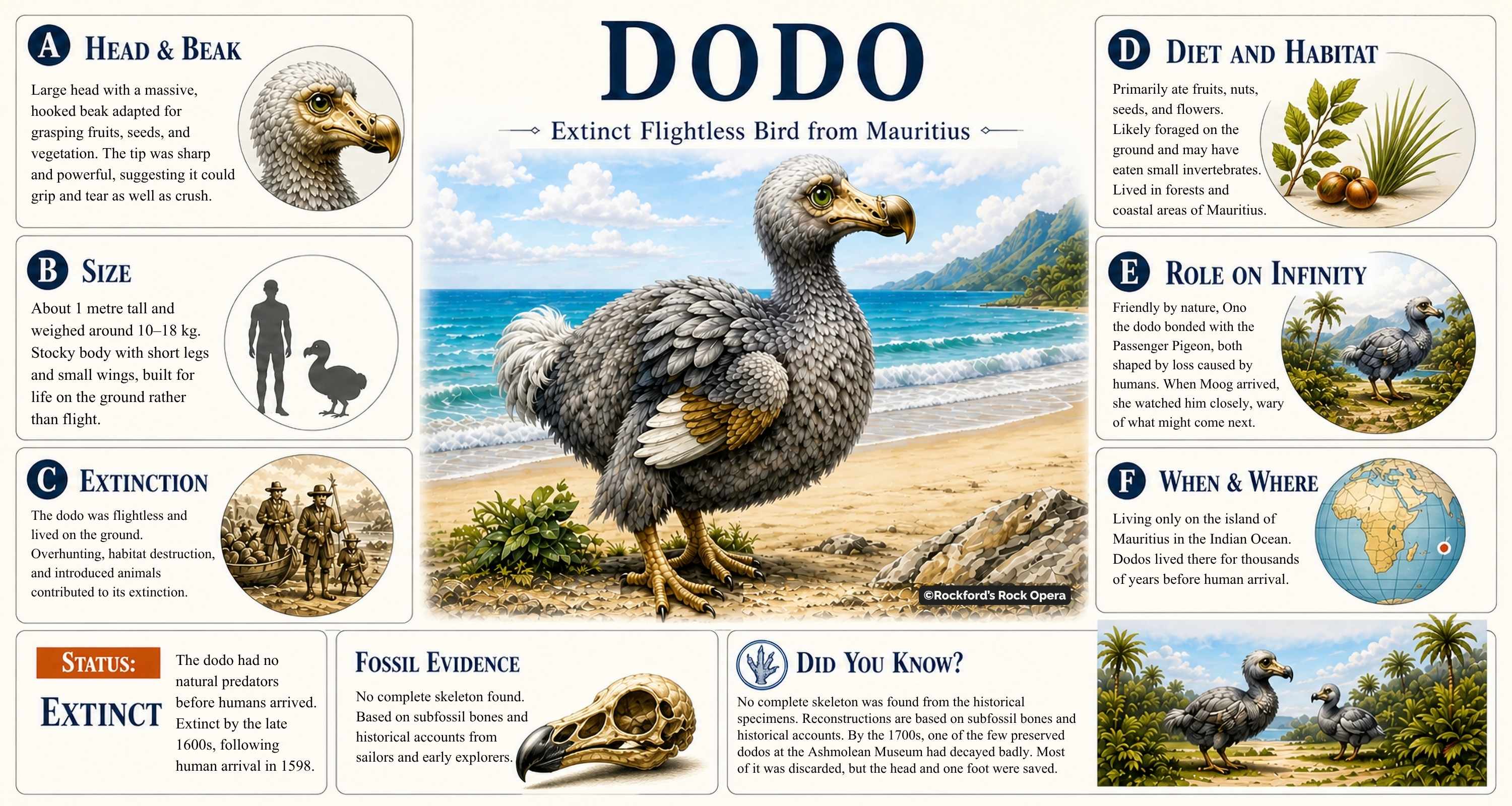 Ono, inspired by the extinct dodo, from the award winning musical adventure book, Lost on Infinity