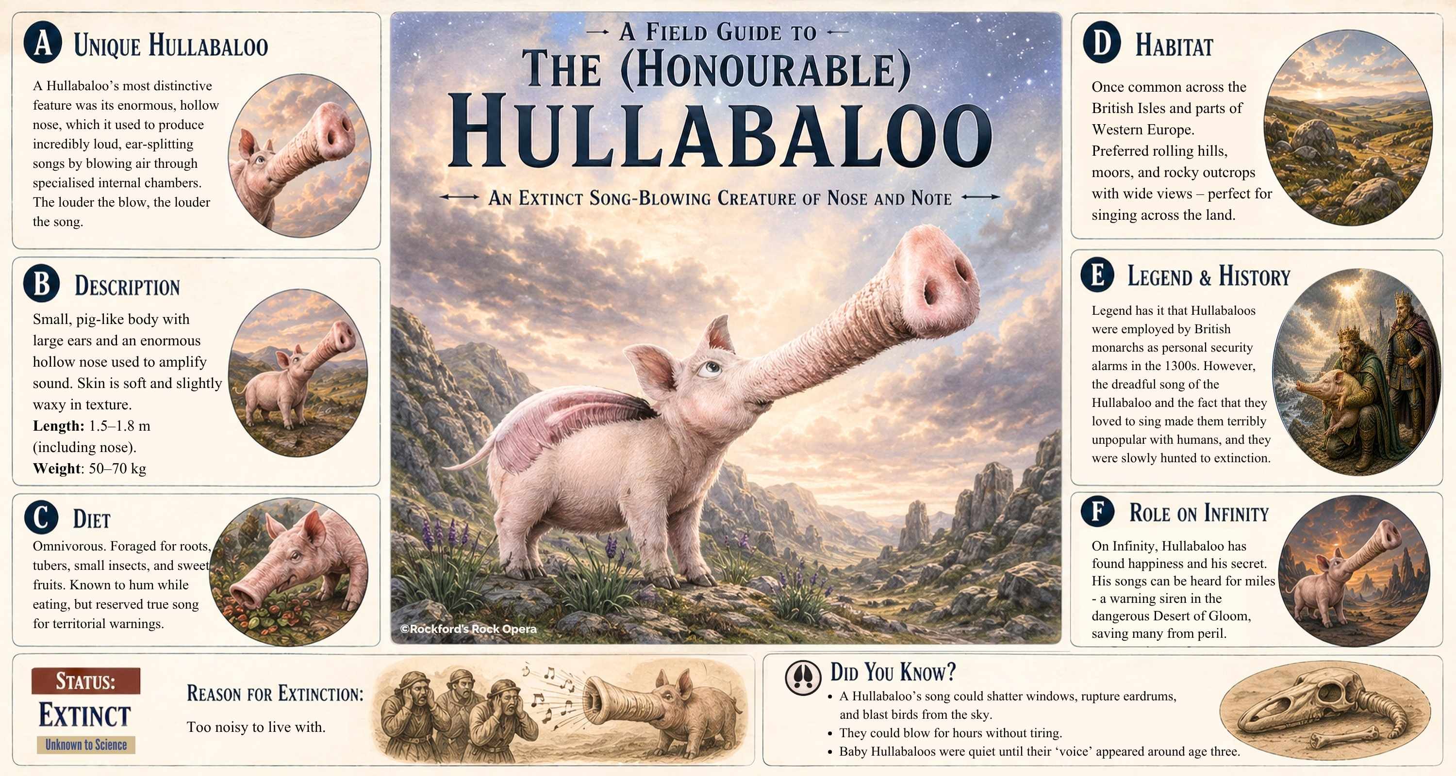 Illustrated portrait of The Hullabaloo from the award winning musical adventure book, Lost on Infinity.