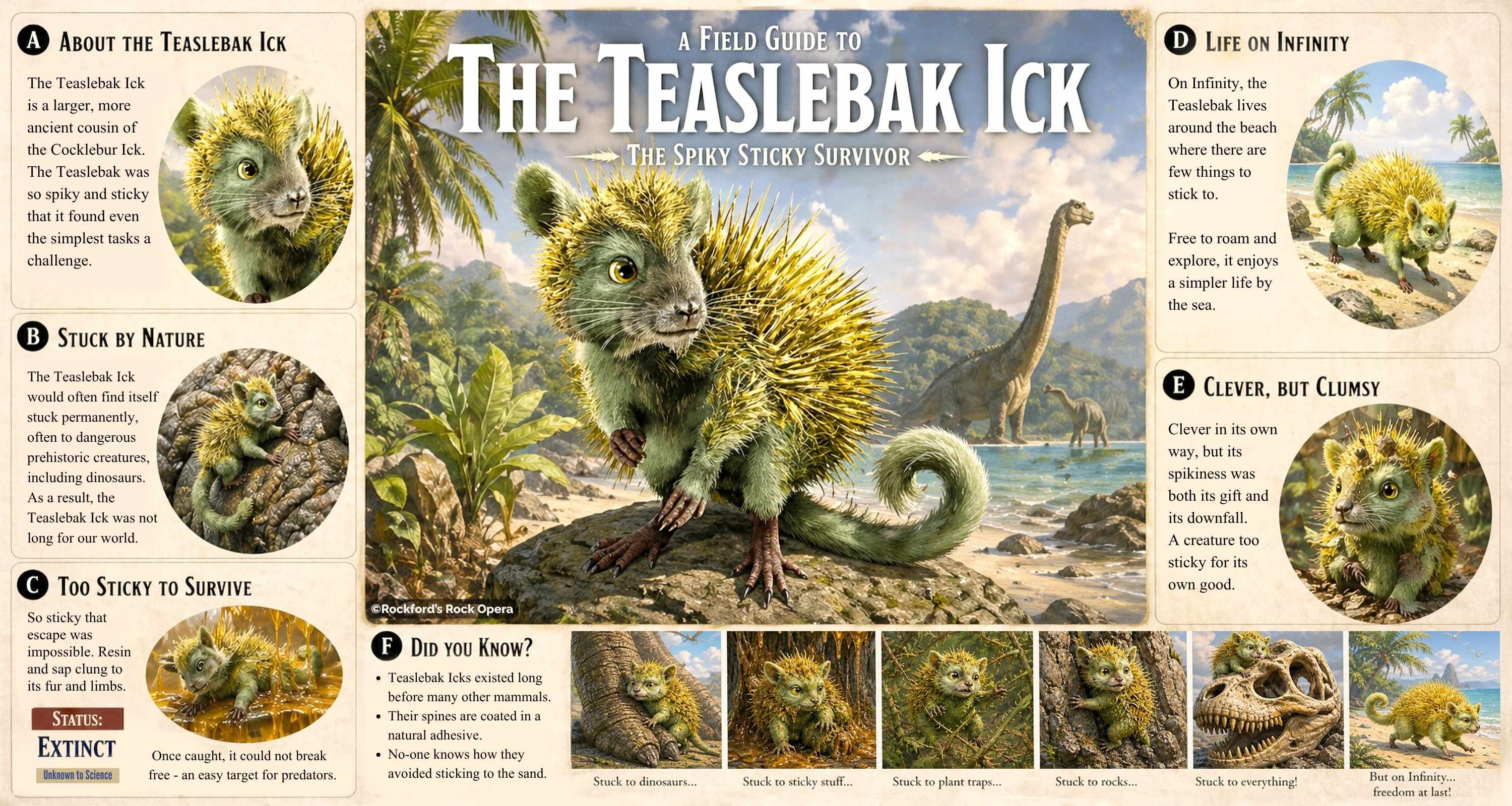 Illustrated portrait of the Teaslebak Ick from the award winning musical adventure book, Lost on Infinity.