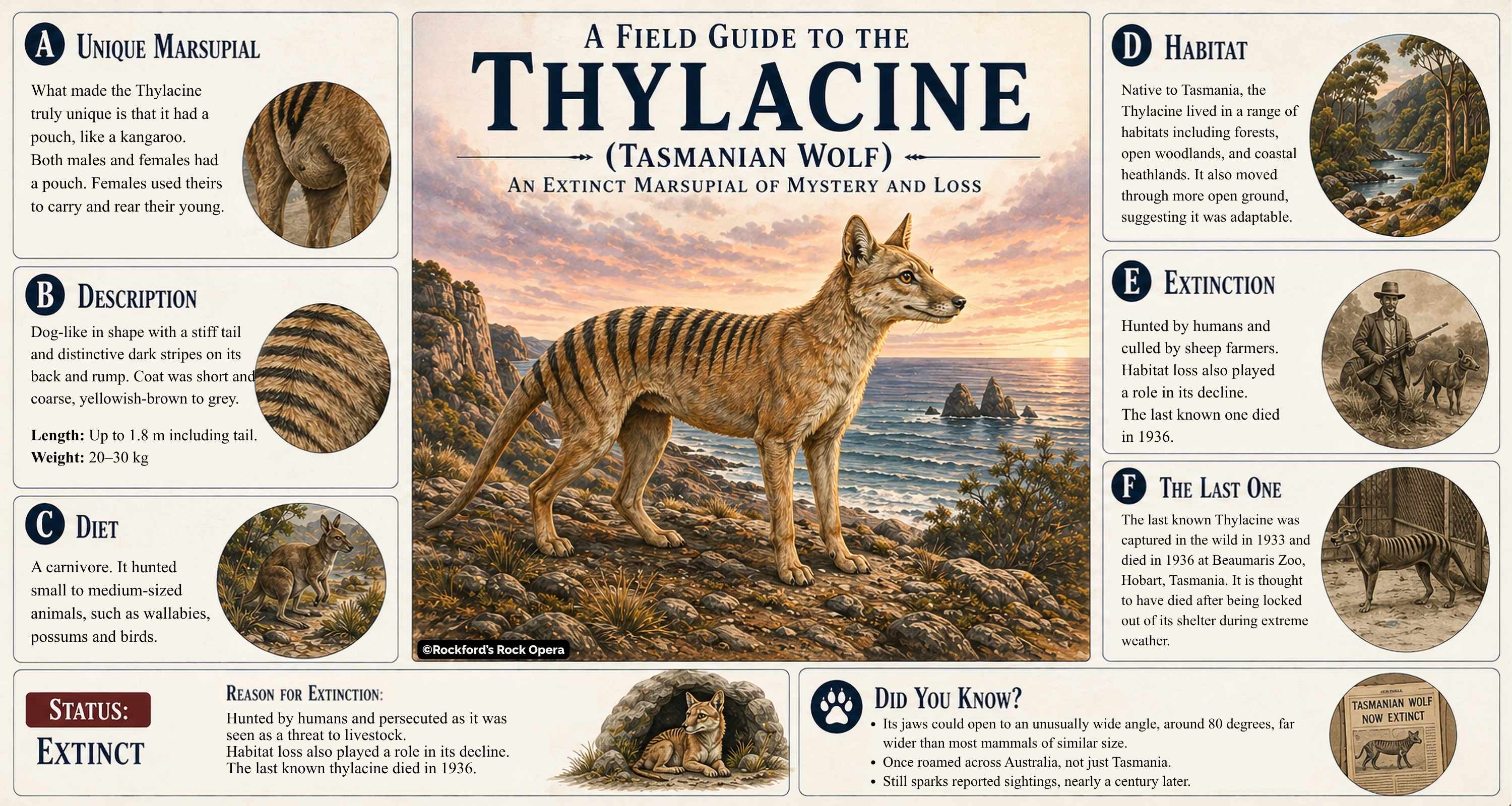 The Tasmanian Wolf (Thylacine)
